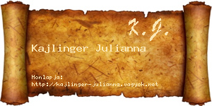 Kajlinger Julianna névjegykártya